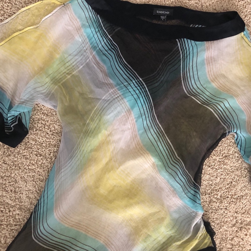 Multi color silk top